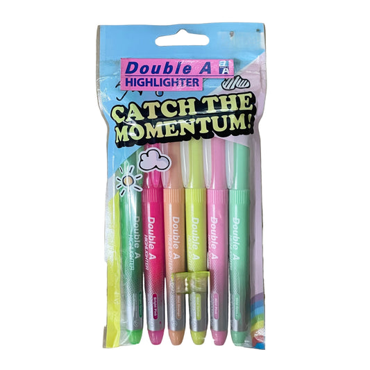 Double A 螢光筆套裝 Highlighter Set (6色 colours)