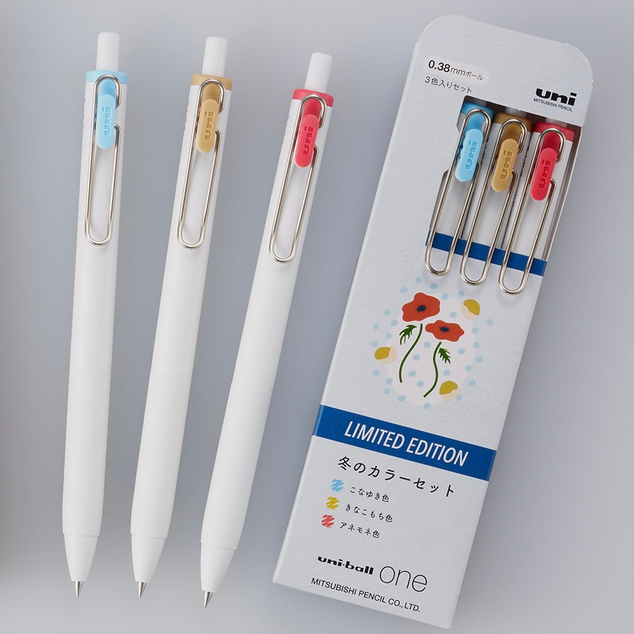 UNI uni-ball one 秋冬限定系列[冬Winter] 0.38mm/0.5mm 啫喱筆套裝Gel