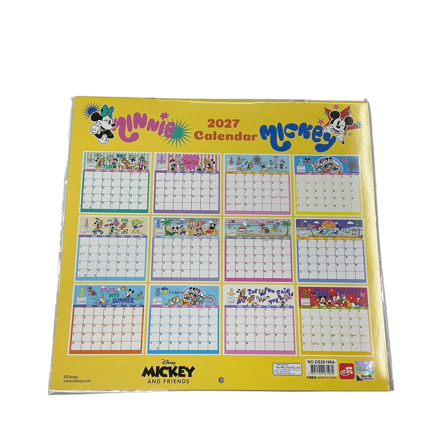 2027 [Disney 米奇老鼠 Mickey & Friends] 掛曆月曆 Hanging calendar [DS26196A]