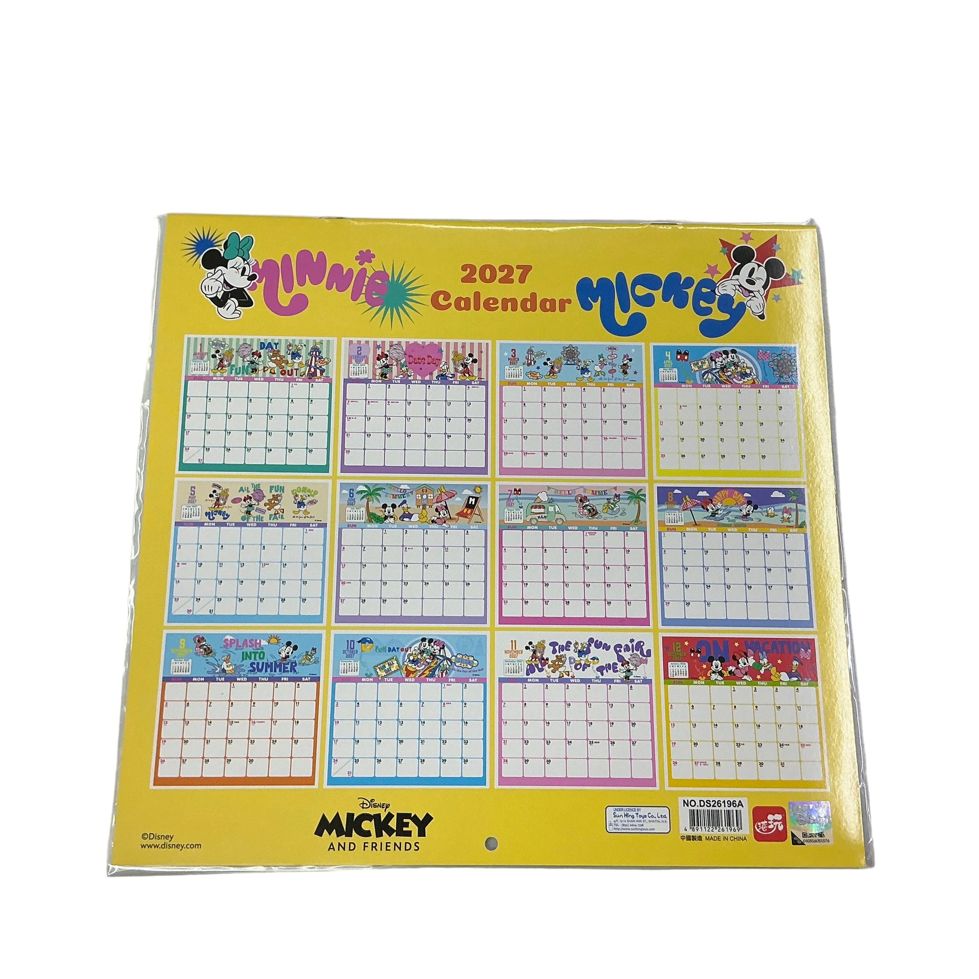 2027 [Disney 米奇老鼠 Mickey & Friends] 掛曆月曆 Hanging calendar [DS26196A]