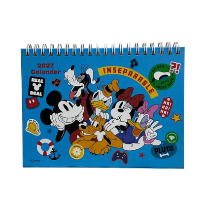 2027 [迪士尼 米奇 米妮 唐老鴨 布魯托 高飛 Disney Mickey Minnie Donald Duck Pluto Goofy] 座枱月曆 Desktop calendar [DS26194A-2]