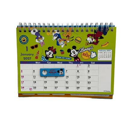 2027 [迪士尼 米奇 米妮 唐老鴨 布魯托 高飛 Disney Mickey Minnie Donald Duck Pluto Goofy] 座枱月曆 Desktop calendar [DS26194A-2]
