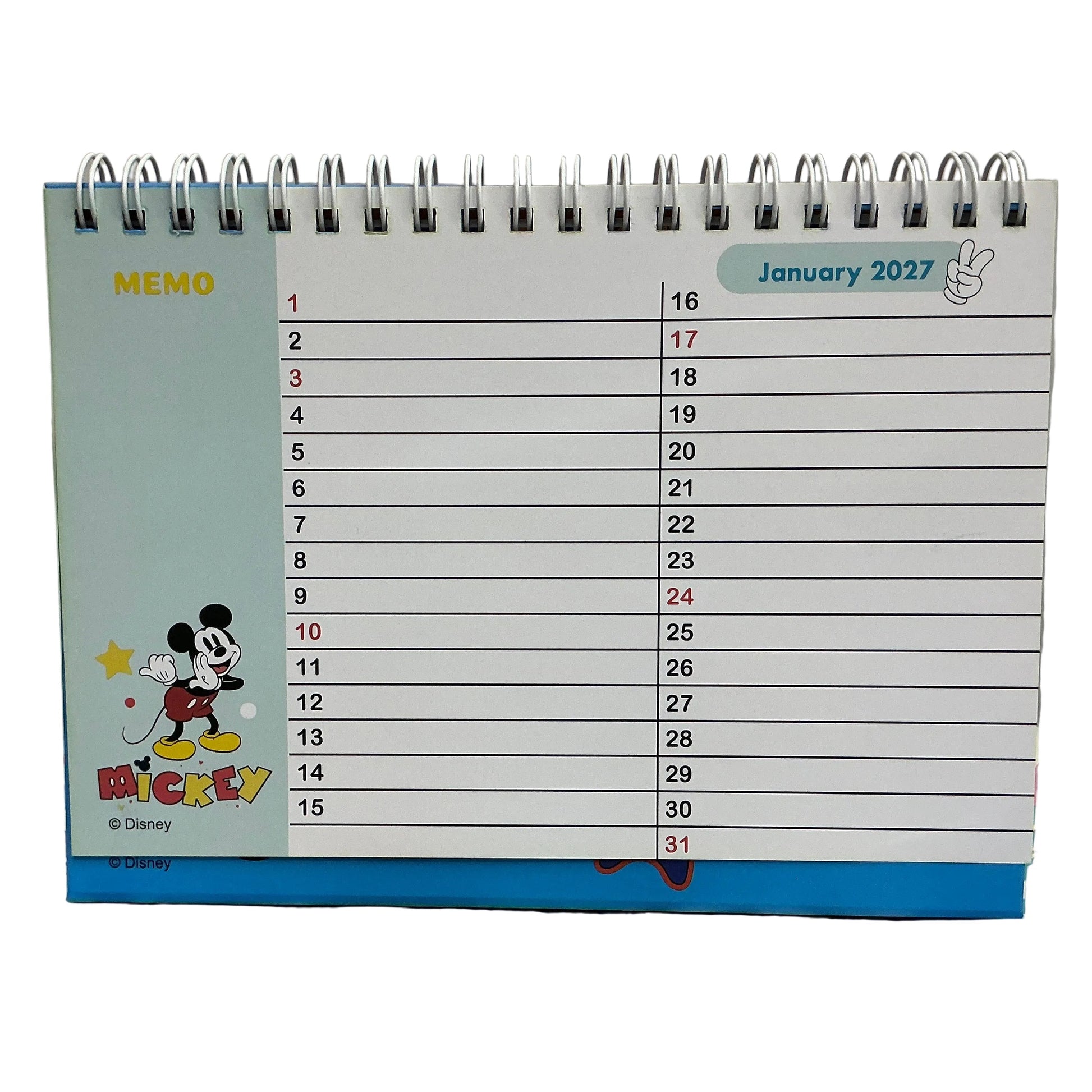 2027 [迪士尼 米奇 米妮 唐老鴨 布魯托 高飛 Disney Mickey Minnie Donald Duck Pluto Goofy] 座枱月曆 Desktop calendar [DS26194A-2]