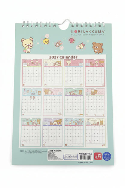 2027 [鬆弛熊 Rilakkuma] 掛曆月曆 Hanging calendar [RB53195BA]