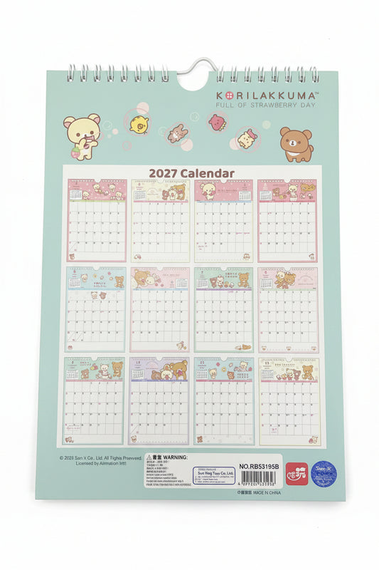2027 [鬆弛熊 Rilakkuma] 掛曆月曆 Hanging calendar [RB53195BA]