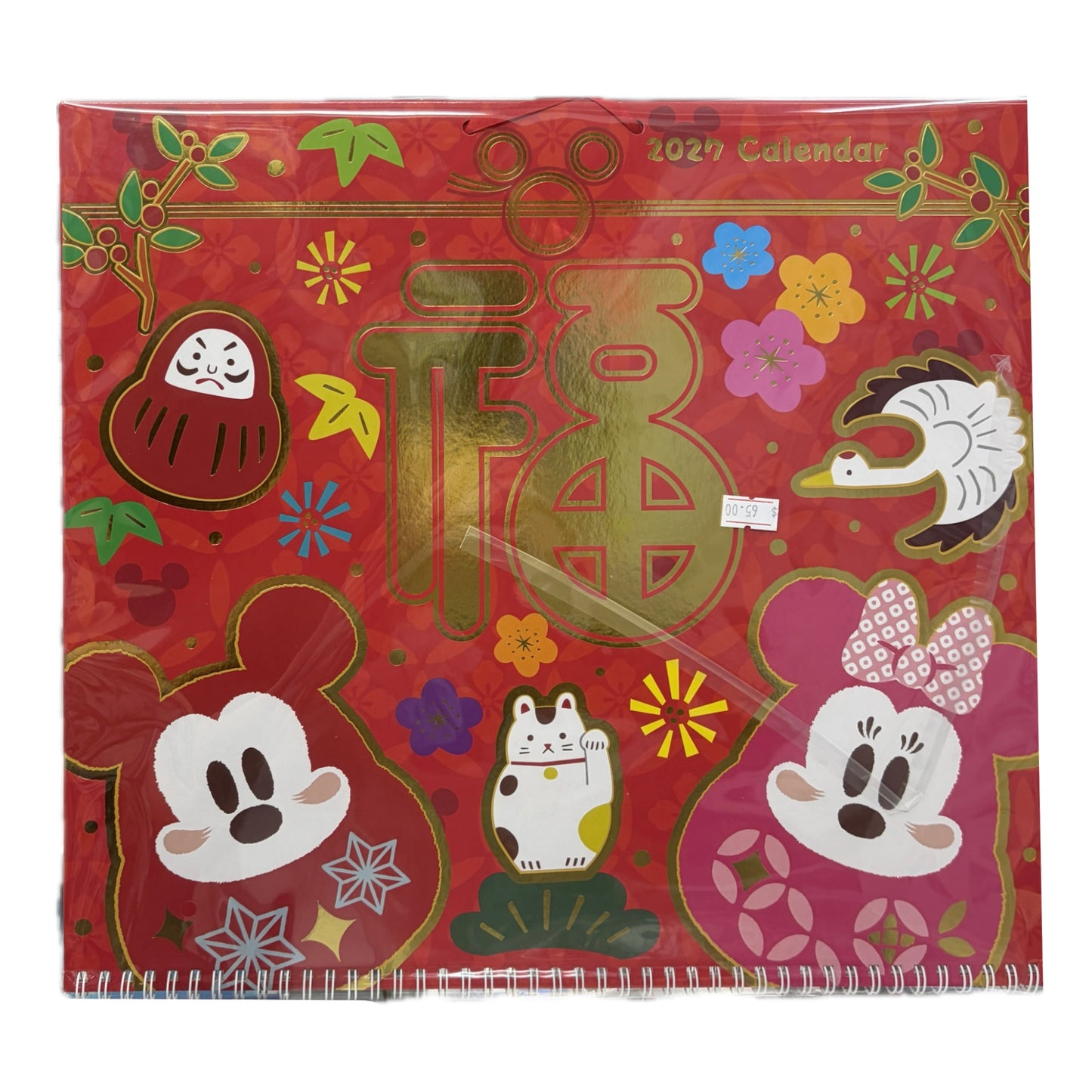 2027 [Disney 米奇米妮 Mickey Minnie 達摩 Daruma] 掛曆月曆 Hanging calendar