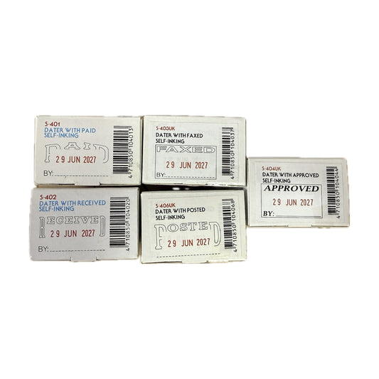 Shiny 回墨日子印 Self-inking stamp (PAID/ RECEIVED/ FAXED/ APPROVED/ POSTED)