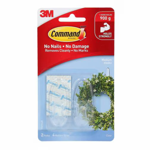 3M Command™ 透明中型掛鈎 Medium Clear Hooks - [17091CLR]