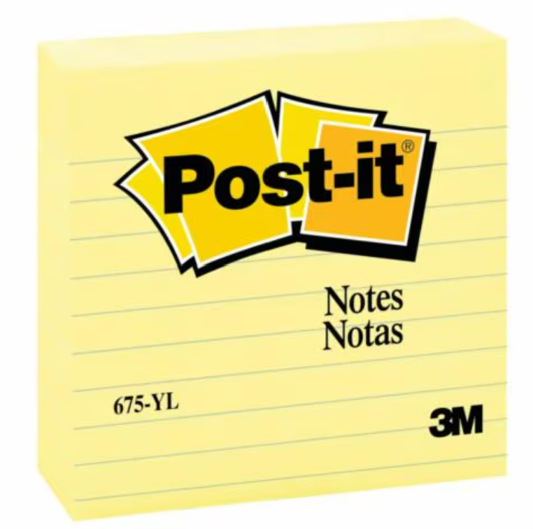 3M™ Post-it® 單行便條紙  Line Memo [4" x 4"] 黃色-Yellow - [675-YL]