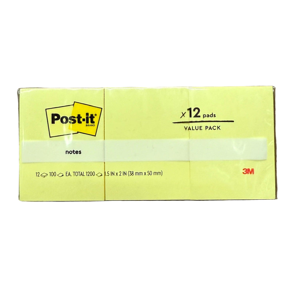 3M Post-it 便條紙 Memo 653, 1.5" x 2", 黃色-Yellow (12 pads)