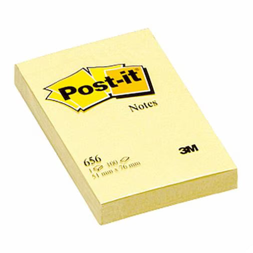 3M Post-it 便條紙 Memo 656, 2" x 3", 黃色-Yellow