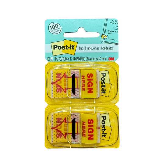3M Post-it 'SIGN HERE' 膠質旗仔 Flags 黃色-Yellow (孖裝 twin-pack) - 680-SH2