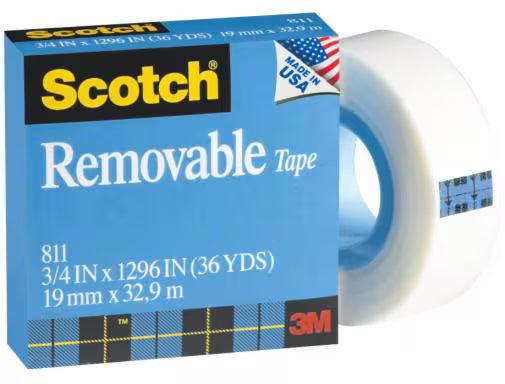 3M 可再貼隱形膠紙 Removable Tape 811, 3/4" x 36 yds