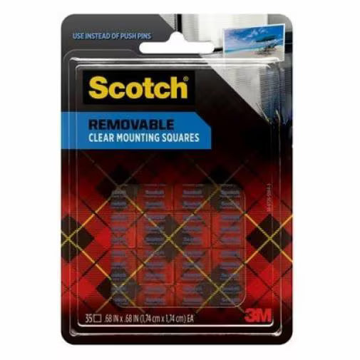 3M™ Scotch® 可再貼透明膠貼 Removable Clear Double-Sided Mounting Squares - [859S]