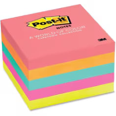 3M Post-it 便條紙 Memo |3" x 3"| 雜色 Assorted colours (共5色 colours)