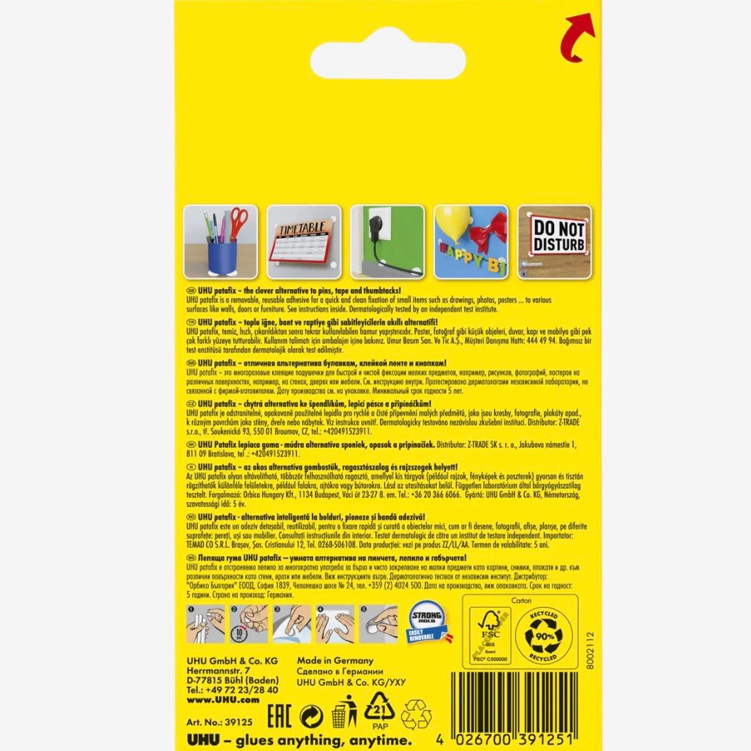 UHU 萬用膠 Patafix Multi-purpose reusable adhesive