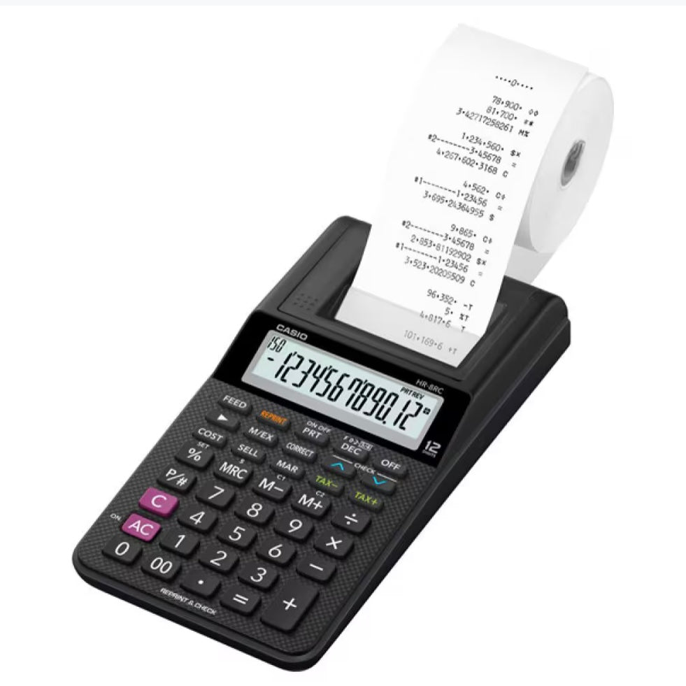 CASIO [HR-8RC-BK] 打印計數機 12-digit Printing Calculator