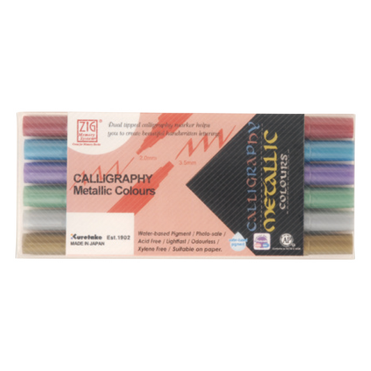 ZIG Memory system Calligraphy Metallic Colour [6 colour set |MS-8400/6V]