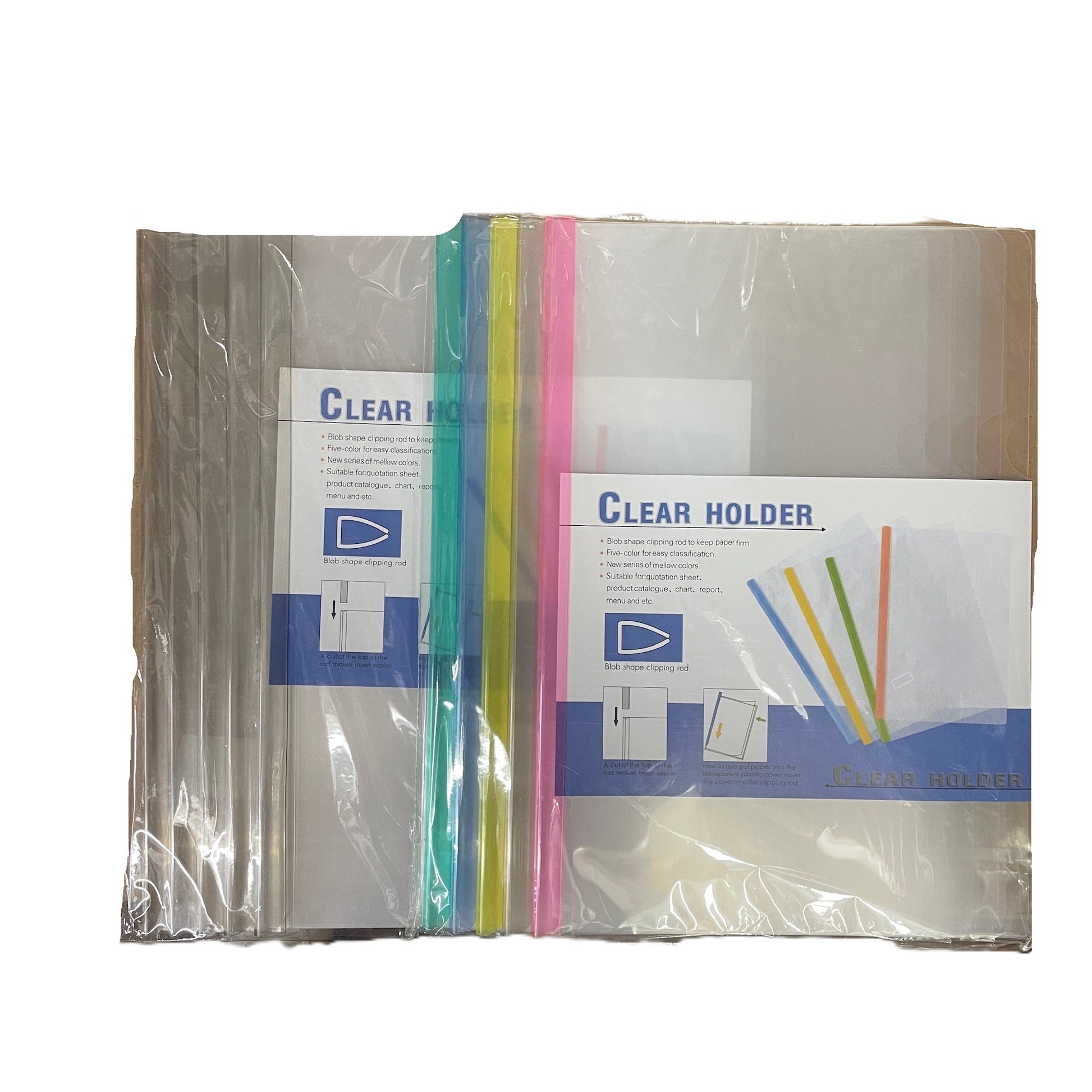 A4 有骨快勞 Clear Holder - 1 包 pack - (雜色 - Assorted / 透明 - Transparent)