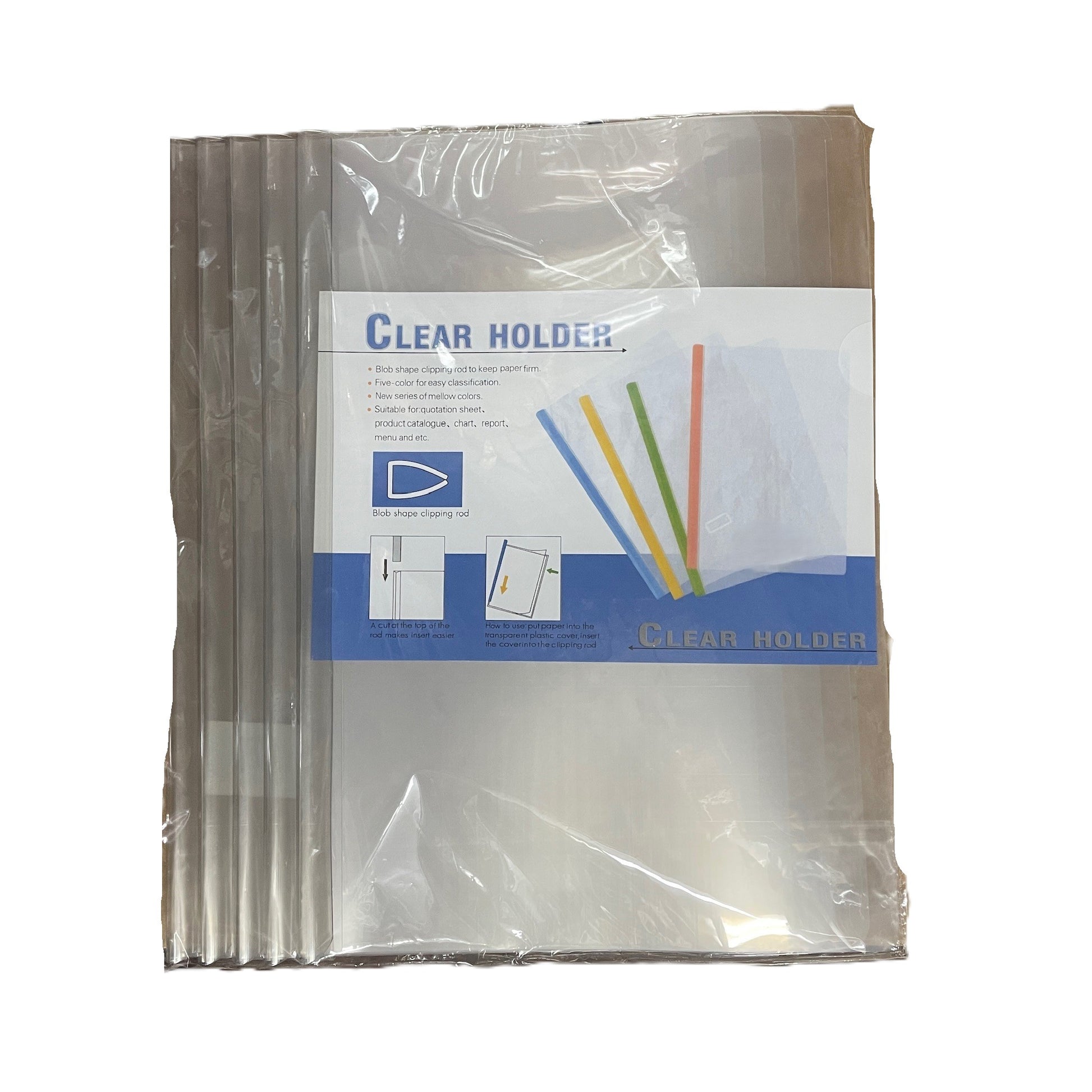 A4 有骨快勞 Clear Holder - 1 包 pack - (雜色 - Assorted / 透明 - Transparent)