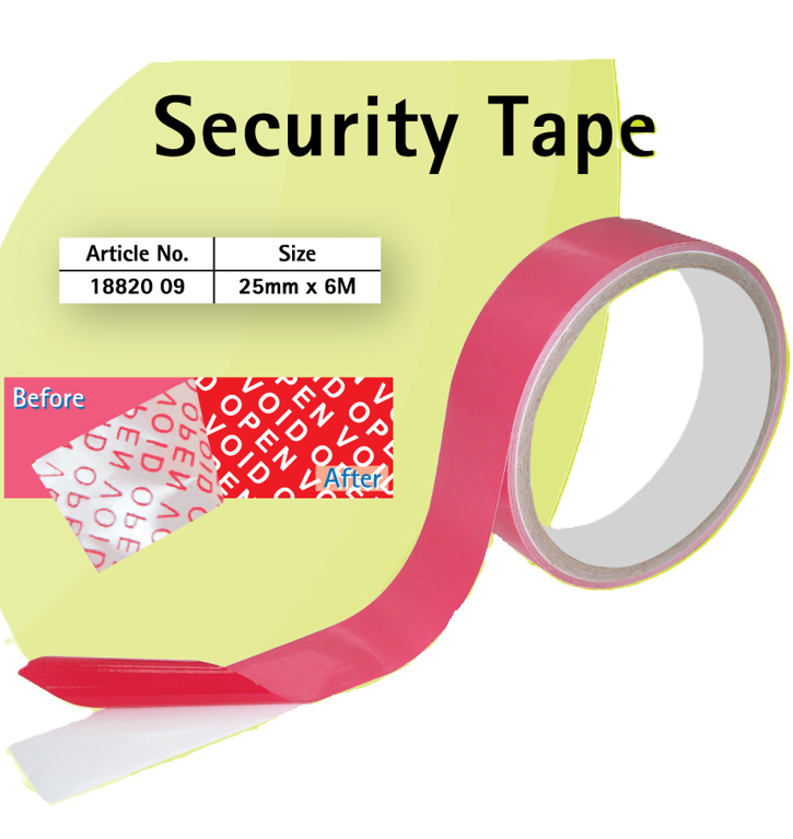 BANTEX 保密膠紙[紅色] Security Tape [Red] [25mm x 6M] [18820 09]