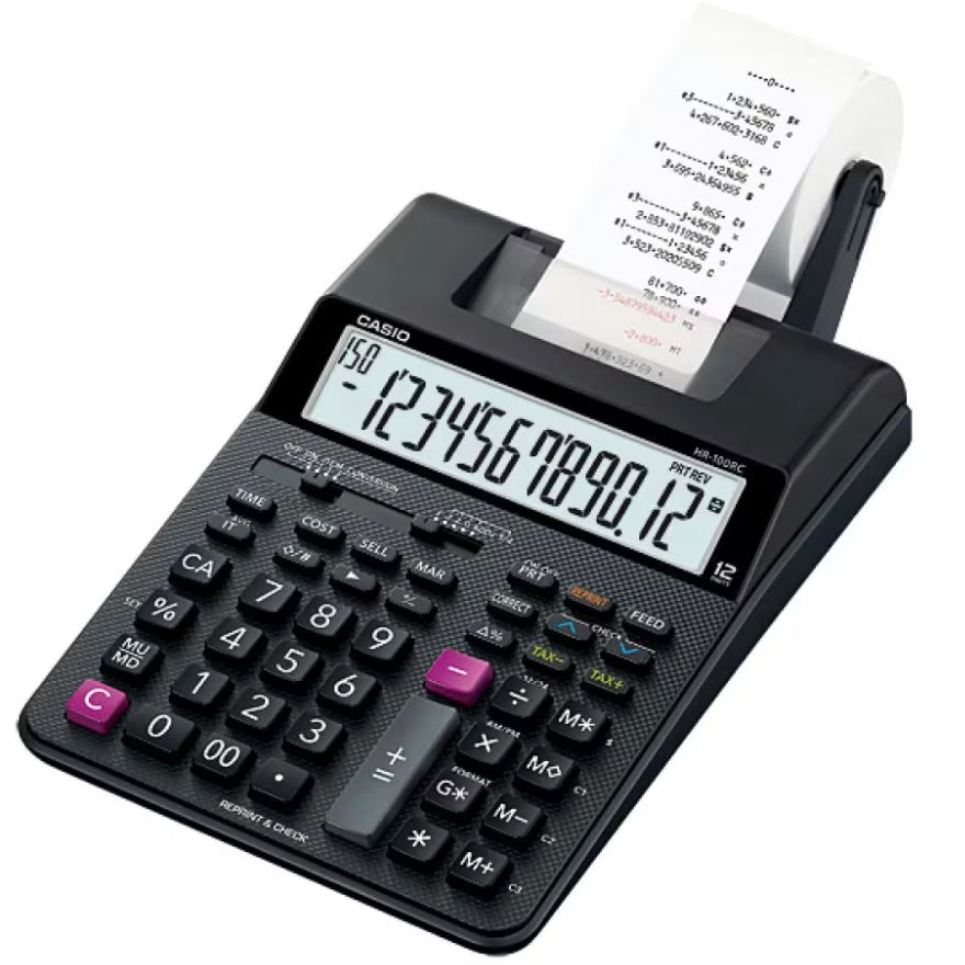 CASIO [HR-100RC-BK] 打印計數機 12-digit Printing Calculator