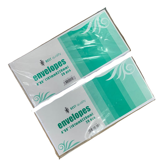 Best Quality 白信封 White Envelopes 4" x 9" 企口 top flap / 橫口 side flap