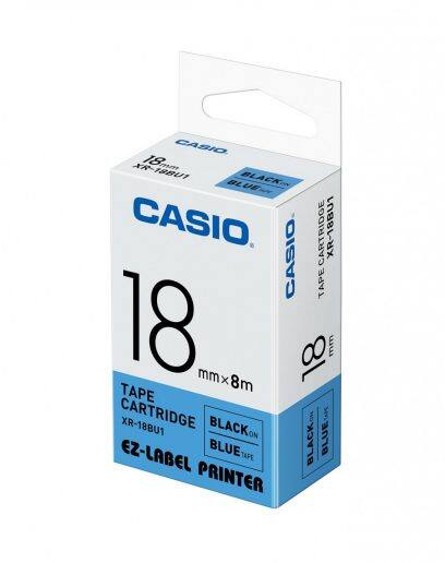 CASIO [XR-18X1 / XR-18WE1 / XR-18WER1 / XR-18WEB1 / XR-18SR1 / XR-18RD1 / XR-18BU1 / XR-18GN1 / XR-18YW1 / XR-18GD1] 18mm x 8m [標籤帶] Tape Cartridge