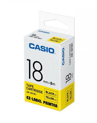 CASIO [XR-18X1 / XR-18WE1 / XR-18WER1 / XR-18WEB1 / XR-18SR1 / XR-18RD1 / XR-18BU1 / XR-18GN1 / XR-18YW1 / XR-18GD1] 18mm x 8m [標籤帶] Tape Cartridge