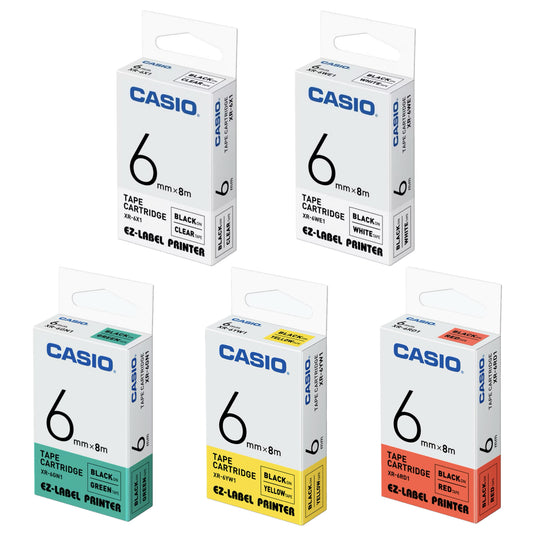 CASIO [XR-6X1 / XR-6WE1 / XR-6GN1 / XR-6YW1 / XR- 6RD1] 6mm x 8m 標籤帶 Tape Cartridge