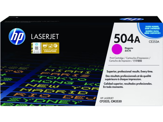 HP [504A] (CE250A/ CE251A/ CE252A/ CE253A) 原廠鐳射碳粉匣 LaserJet Toner Cartridge [黑色 Black/ 青色 Cyan/ 黃色 Yellow/ 品紅色 Magenta]