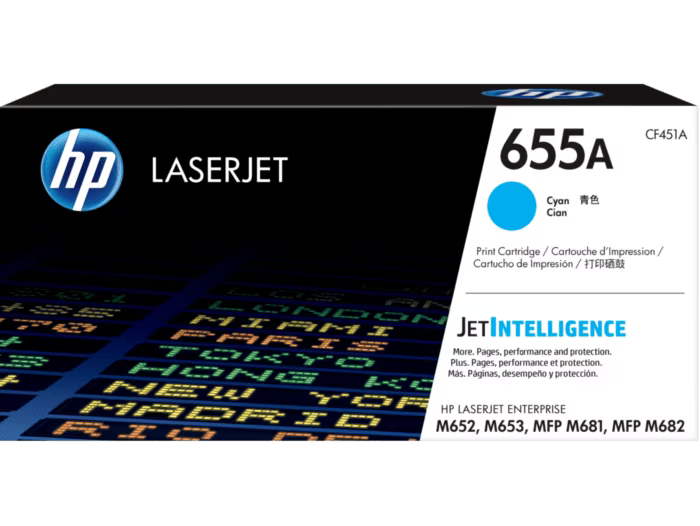 HP [655A] (CF450A/ CF451A/ CF452A/ CF453A) 原廠鐳射碳粉匣 LaserJet Toner Cartridge [黑色 Black/ 青色 Cyan/ 黃色 Yellow/ 品紅色 Magenta]