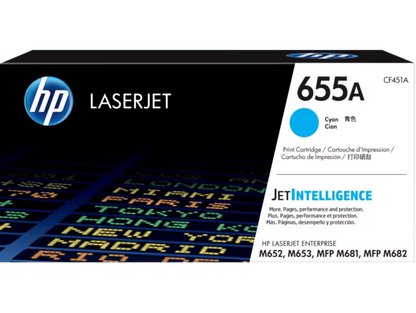 HP [655A] (CF450A/ CF451A/ CF452A/ CF453A) 原廠鐳射碳粉匣 LaserJet Toner Cartridge [黑色 Black/ 青色 Cyan/ 黃色 Yellow/ 品紅色 Magenta]