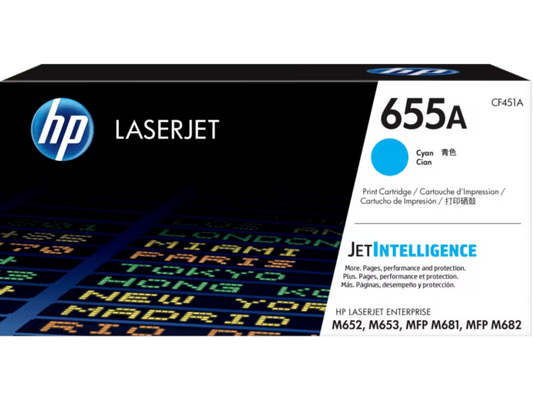 HP [655A] (CF450A/ CF451A/ CF452A/ CF453A) 原廠鐳射碳粉匣 LaserJet Toner Cartridge [黑色 Black/ 青色 Cyan/ 黃色 Yellow/ 品紅色 Magenta]