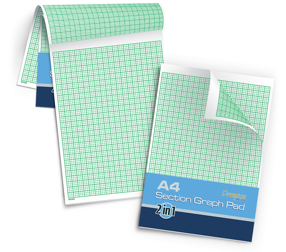 Campap A4 繪圖格仔紙/幾何紙 Section Graph Pad Paper 2 in 1 - [70gsm | 30 sheets]