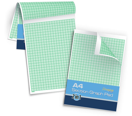 Campap A4 繪圖格仔紙/幾何紙 Section Graph Pad Paper 2 in 1 - [70gsm | 30 sheets]