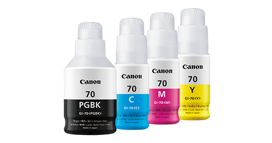Canon [GI-70BK / GI-70C / GI-70M / GI-70Y] 黑色 Black / 靛藍色 Cyan / 洋紅色 Magenta / 黃色 Yellow 墨水盒 Ink Tank