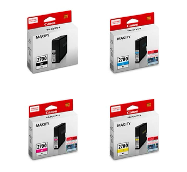 Canon [PGI-2700XL BK / PGI-2700XL C / PGI-2700XL M /  PGI-2700XL Y] 黑色 Black / 靛藍色 Cyan / 洋紅色 Magenta / 黃色 Yellow 墨水盒 Ink Tank (高容量 High Capacity)