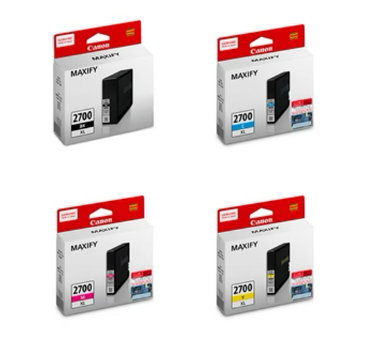 Canon [PGI-2700XL BK / PGI-2700XL C / PGI-2700XL M /  PGI-2700XL Y] 黑色 Black / 靛藍色 Cyan / 洋紅色 Magenta / 黃色 Yellow 墨水盒 Ink Tank (高容量 High Capacity)