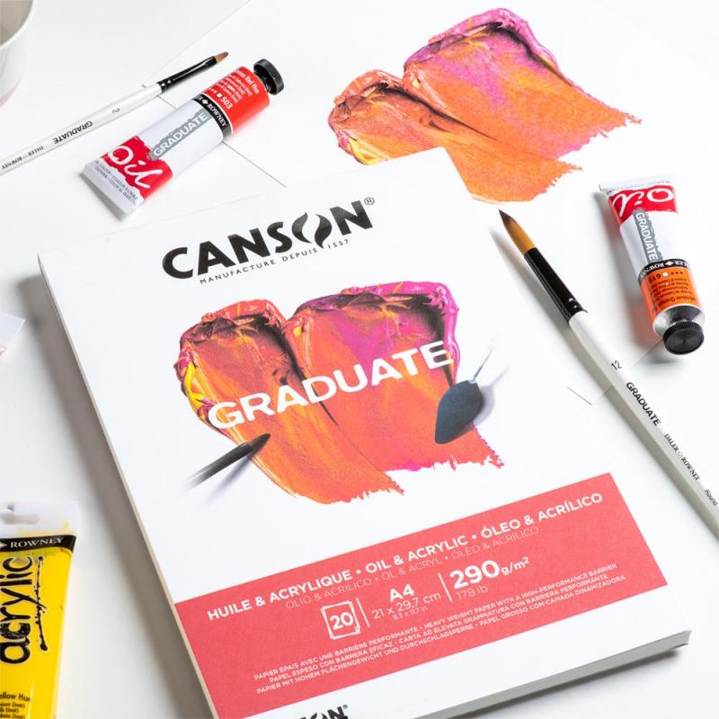 Canson Graduate 塑膠彩&油畫畫簿 Oil and Acrylic Sketch book -[290gsm | A4 | 20Sheets]