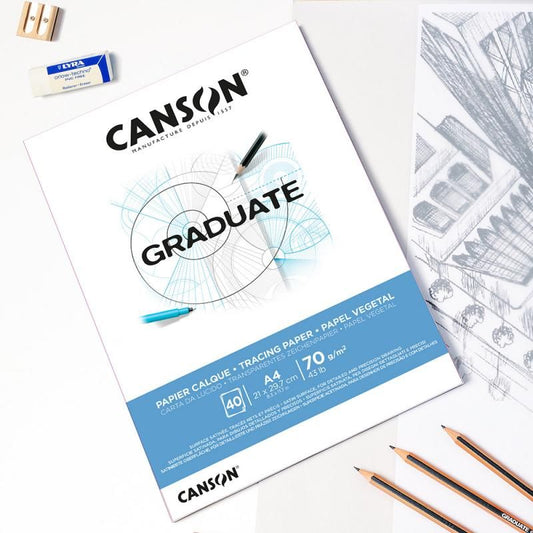 Canson Graduate 描圖紙 (牛油紙) Tracing Paper -[70gsm | A3 / A4 | 40 Sheets]