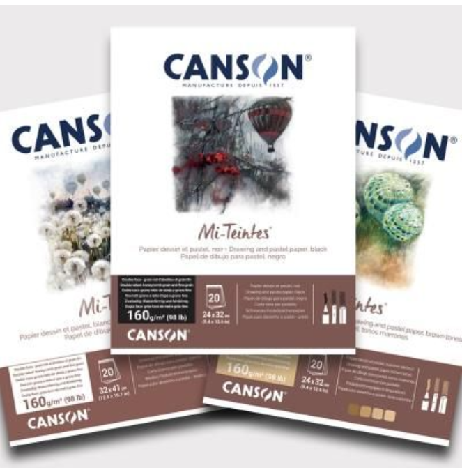 Canson Mi-Teintes® 專業粉畫簿 [灰色系] [Grey tones] Sketch book -[160gsm | 24x32cm | 20 Sheets]
