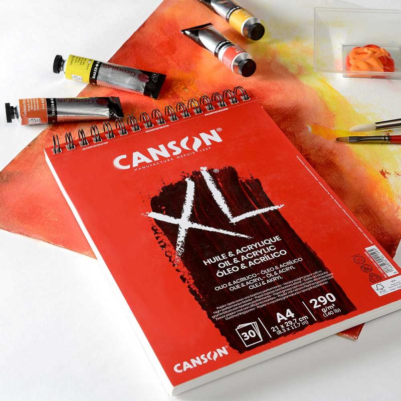 Canson XL® 塑膠彩&油畫畫簿 Oil and Acrylic Sketch book -[290gsm | A3 / A4 | 30 Sheets]