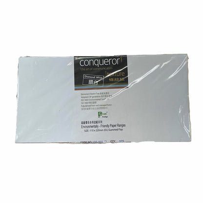 Conqueror 信封 Envelopes [110x220mm DL | 橫口 side flap | 條紋 Laid | 多款顏色 Mulitple colour]