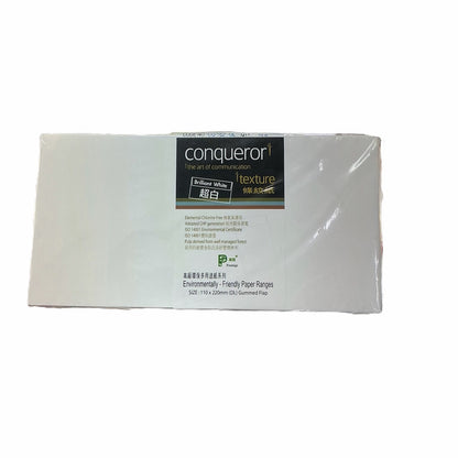 Conqueror 信封 Envelopes [110x220mm DL | 橫口 side flap | 條紋 Laid | 多款顏色 Mulitple colour]