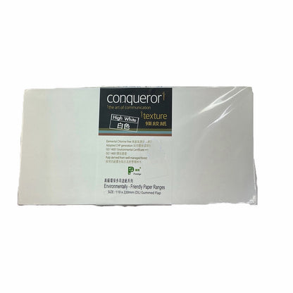 Conqueror 信封 Envelopes [110x220mm DL | 橫口 side flap | 條紋 Laid | 多款顏色 Mulitple colour]