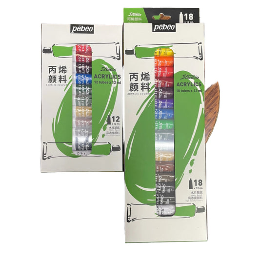 Pebeo 水性亞加力顏料 Water-based acrylic paint colours (12ml x 12/ 18色 colours)
