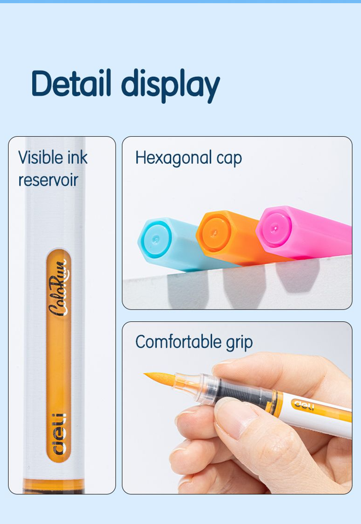 Deli 液體亞加力馬克筆 Liquid acrylic marker (36 色 colours) -[CI99-36]24 色 colours) -[C199-24]
