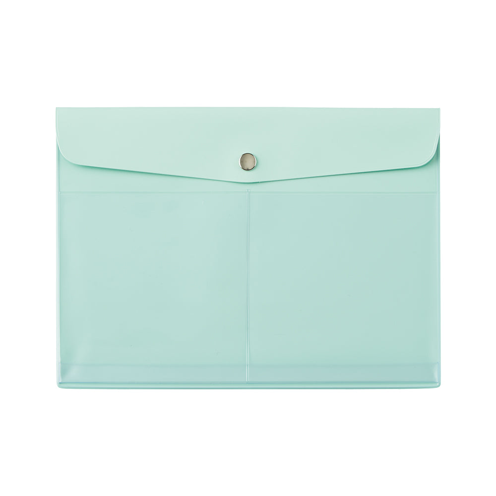 LIHIT LAB A5抗菌鈕扣文件袋 [橫開] A5 Envelope Case [Side-opening] [F-7744]