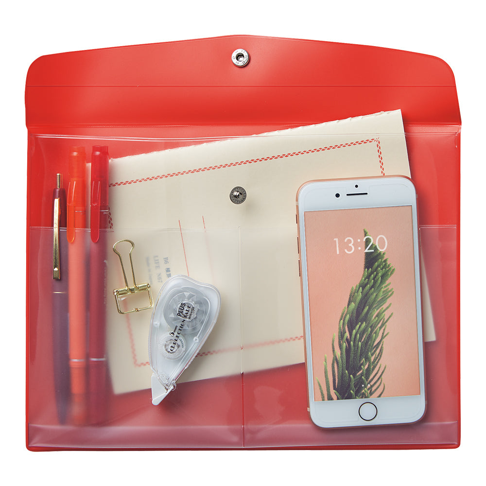 LIHIT LAB A5抗菌鈕扣文件袋 [橫開] A5 Envelope Case [Side-opening] [F-7744]